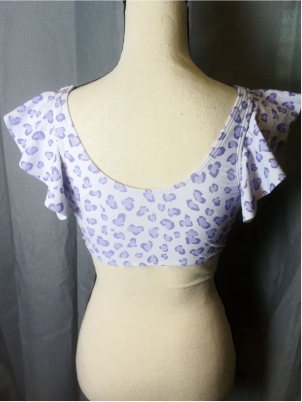 Women's SHEIN White & Purple Leopard Print Bikini Top M - Picture 4 of 5